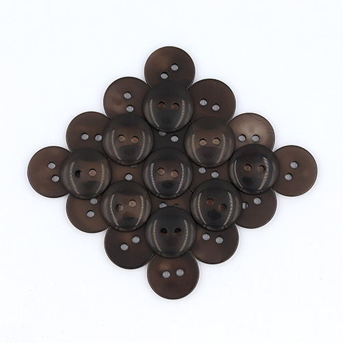 19671 Sullivans 15mm Round Plastic Button With Two Holes - Frosted Black - 86 In A Tube