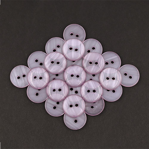 19676 Sullivans 15mm Round Plastic Button With Two Holes - Frosted Lilac - Bag Of 100