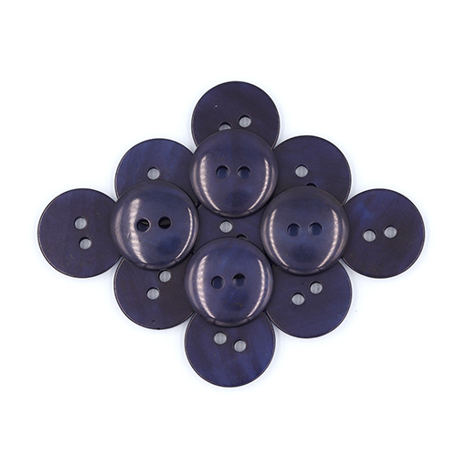 19684 Sullivans 18mm Round Plastic Button With Two Holes - Frosted Navy - 67 In A Tube