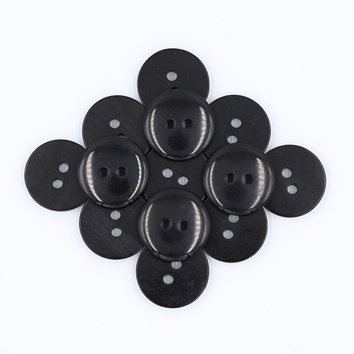 19691 Sullivans 18mm Round Plastic Button With Two Holes - Black - 67 In A Tube