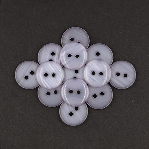 19696 Sullivans 18mm Round Plastic Button With Two Holes - Frosted Lilac - Bag Of 100
