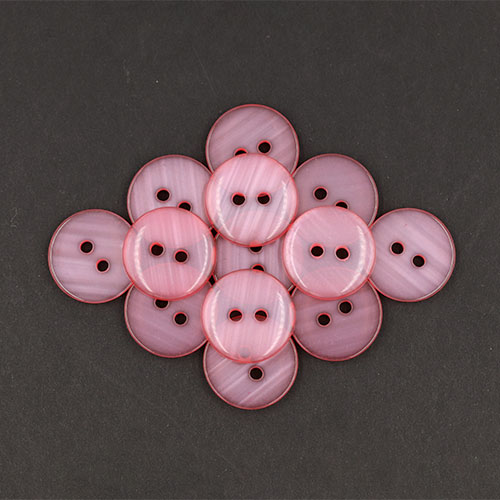 19697 Sullivans 18mm Round Plastic Button With Two Holes - Frosted Pink - Bag Of 100
