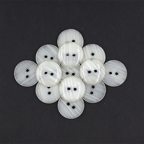 19702 Sullivans 20mm Round Plastic Button With Two Holes - Frosted White - 50 In A Tube
