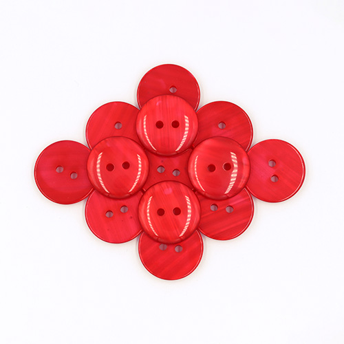 19703 Sullivans 20mm Round Plastic Button With Two Holes - Frosted Red - 50 In A Tube