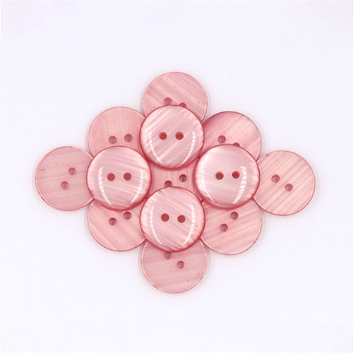 19707 Sullivans 20mm Round Plastic Button With Two Holes - Frosted Pink - 50 In A Tube