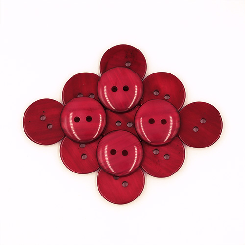 19709 Sullivans 20mm Round Plastic Button With Two Holes - Frosted Burgundy - 50 In A Tube