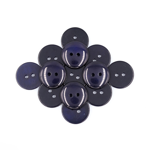 19714 Sullivans 20mm Round Plastic Button With Two Holes - Frosted Navy - Bag Of 100
