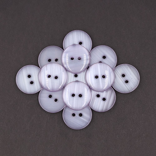 19716 Sullivans 20mm Round Plastic Button With Two Holes - Frosted Lilac - Bag Of 100