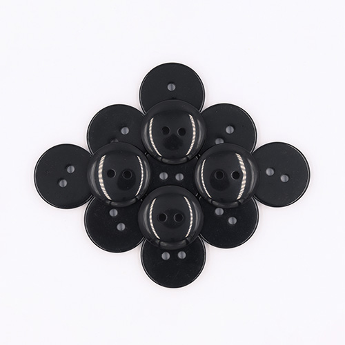 19721 Sullivans 20mm Round Plastic Button With Two Holes - Black - Bag Of 100