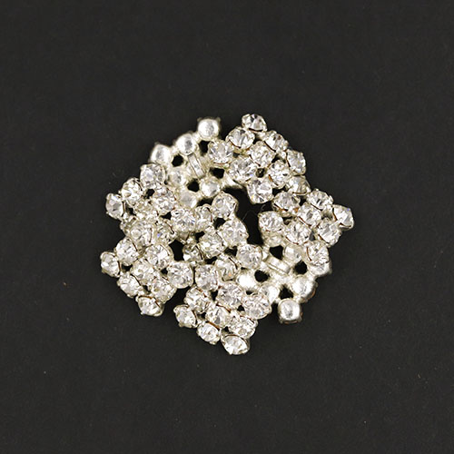 19858 Sullivans 11mm Diamonte Square Shank Button - Silver - 8 In A Tube