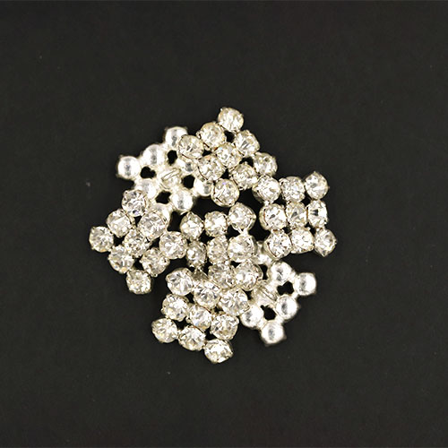 19859 Sullivans 13mm Diamonte Square Shank Button - Silver - 7 In A Tube