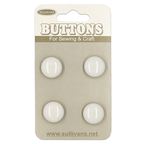 20132 Sullivans Buttons Card - 13mm Cream Shank Buttons - 4pcs