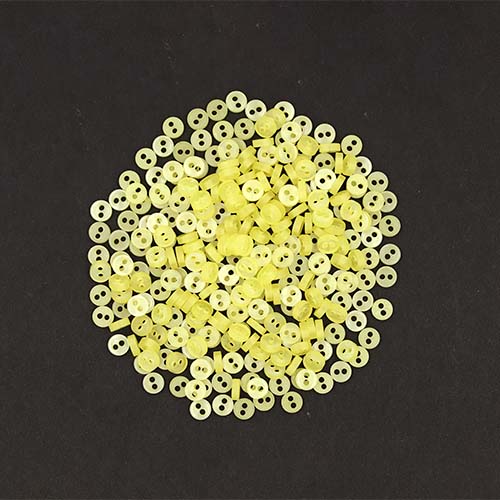 20205 Sullivans 5mm Two Hole Cup Doll Plastic Buttons - Lemon - 300 In A Tube