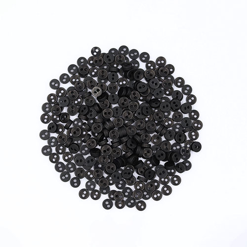 20208 Sullivans 5mm Two Hole Cup Doll Plastic Buttons - Black - 300 In A Tube