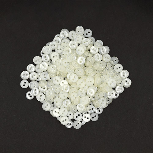 20229 Sullivans 8mm Two Hole Fish Eye Doll Plastic  Buttons - White - 180 In A Tube