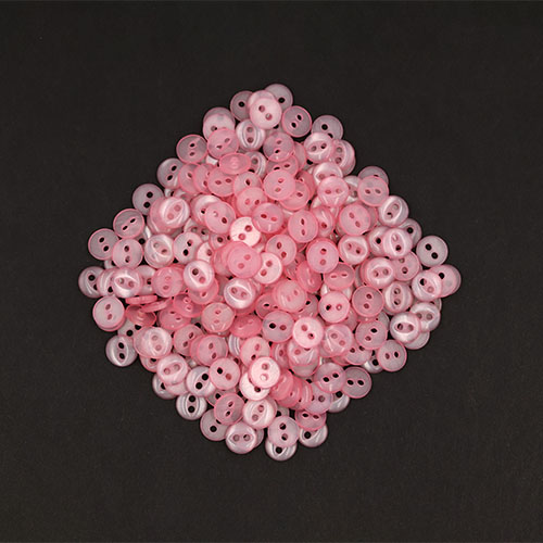 20232 Sullivans 8mm Two Hole Fish Eye Doll Plastic  Buttons - Pink - 180 In A Tube