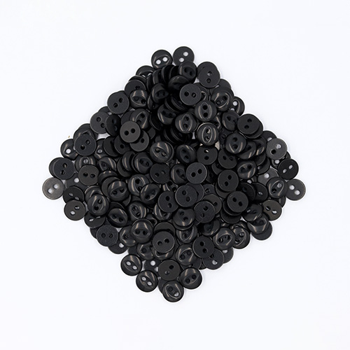 20236 Sullivans 8mm Two Hole Fish Eye Doll Plastic  Buttons - Black - 180 In A Tube
