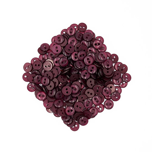 20237 Sullivans 8mm Two Hole Fish Eye Doll Plastic  Buttons - Wine - 180 In A Tube