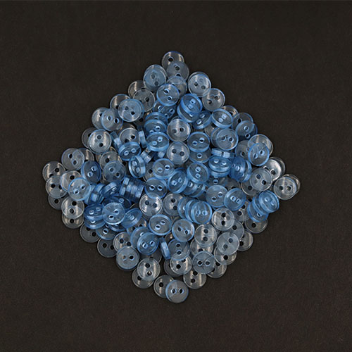 20243 Sullivans 8mm Two Hole Cup Doll Plastic Buttons - Sky - 180 In A Tube