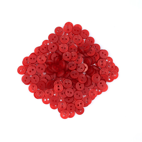 20248 Sullivans 8mm Two Hole Cup Doll Plastic Buttons - Red - 180 In A Tube