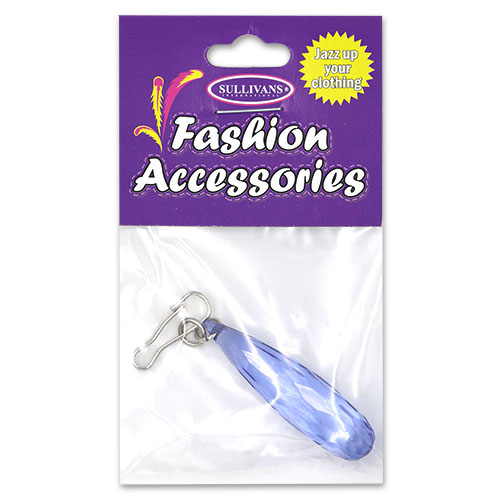 20260 Sullivans 38mm Crystal Zipper Pull - Blue Teardrop - 1 Pc