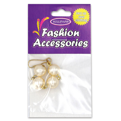 20262 Sullivans 50mm Pearl Zipper Pull - Gold String - 1 Pc