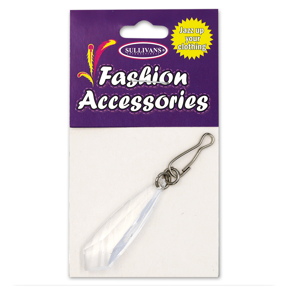 20264 Sullivans 38mm Crystal Zipper Pull - Clear Diamond - 1 Pc