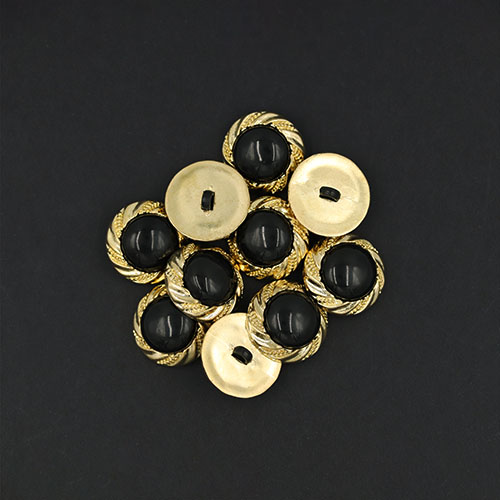 20430 Plastic Button 23mm Gold Black