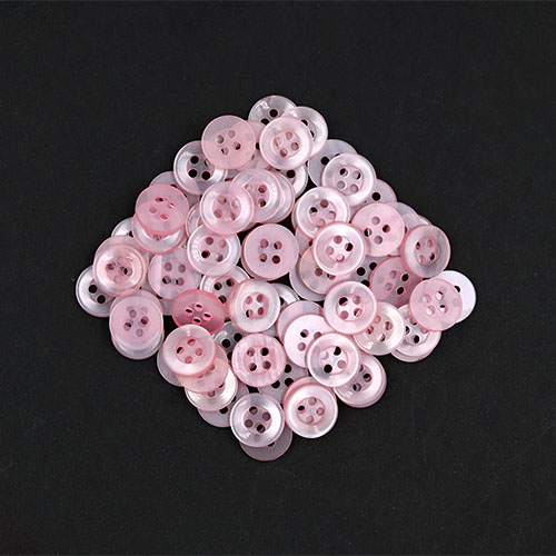 20549 Sullivans 12mm Round Plastic Button With Four Holes - Pink - Bag Of 100