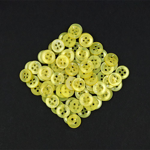 20551 Sullivans 12mm Round Plastic Button With Four Holes - Lemon - Bag Of 100