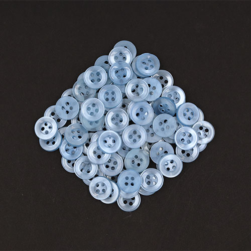 20552 Sullivans 12mm Round Plastic Button With Four Holes - Sky Blue - 75 In A Tube