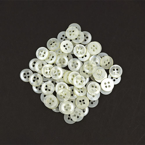 20555 Sullivans 12mm Round Plastic Button With Four Holes - Cream - Bag Of 100