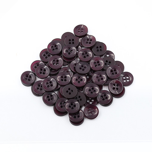 20557 Sullivans 12mm Round Plastic Button With Four Holes - Wine - Bag Of 100