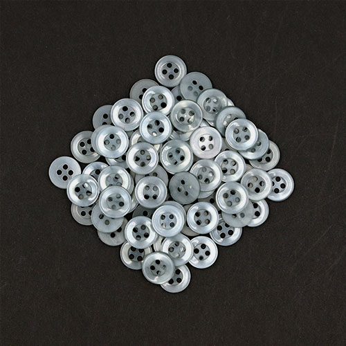 20558 Sullivans 12mm Round Plastic Button With Four Holes - Grey - 75 In A Tube
