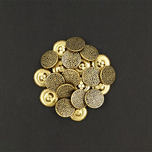 20592 Sullivans 15mm Round Plastic Shank Button With Indents - Old Gold/black - 22 In A Tube 