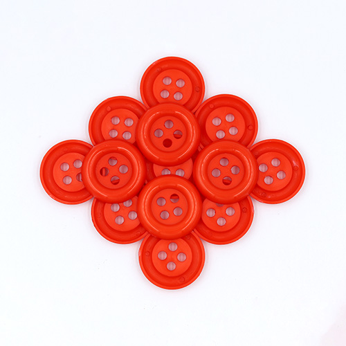 20607 Sullivans 30mm Round Plastic Button With Four Holes - Orange - 30 In A Tube 
