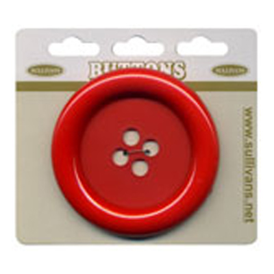 20613 Sullivans Buttons Card - 63mm Round Button With Four Holes -red - 1pc