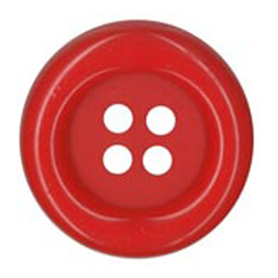 20619 Sullivans 49mm Round Plastic Button With Four Holes - Red - 15 In A Tube 