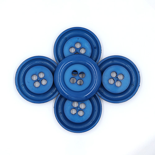 20620 Sullivans 49mm Round Plastic Button With Four Holes - Royal - 15 In A Tube 