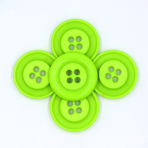 20622 Sullivans 49mm Round Plastic Button With Four Holes - Lime - 15 In A Tube 