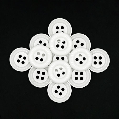 20629 Sullivans 38mm Round Plastic Button With Four Holes - White - 25 In A Tube 
