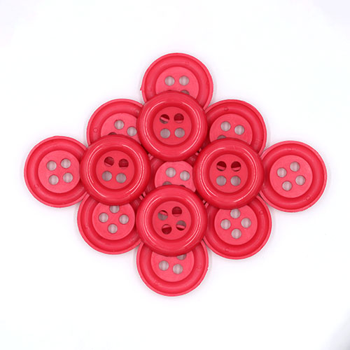 20630 Sullivans 38mm Round Plastic Button With Four Holes - Hot Pink - 25 In A Tube 