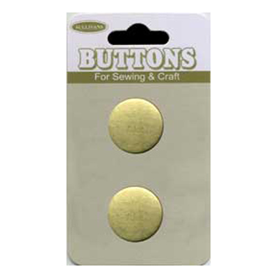 20637 Sullivans Buttons Card - 17mm Gold Metal Shank Buttons - 2pcs