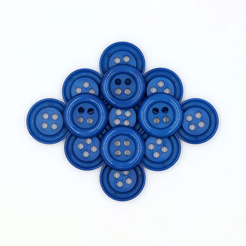 20644 Sullivans 30mm Round Plastic Button With Four Holes - Royal - 30 In A Tube 