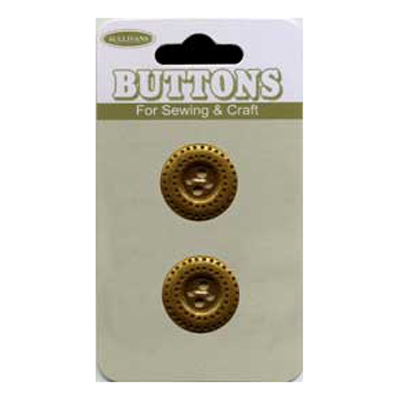 20648 Sullivans Buttons Card - 17mm Bronze Metal Buttons With Four Holes - 2pcs
