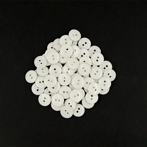 20660 Sullivans 13mm Round Plastic Button With Two Holes - Frosted White - 65 In A Tube