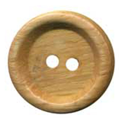 20663 Sullivans 18mm Round Wooden Button With Two Holes - 34 In A Tube