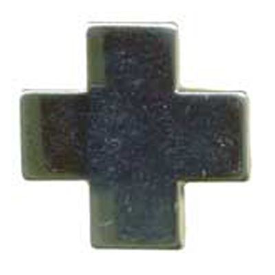 20666 Sullivans 23mm Cross Shape Metal Shank Button  - Silver - 25 In A Tube 