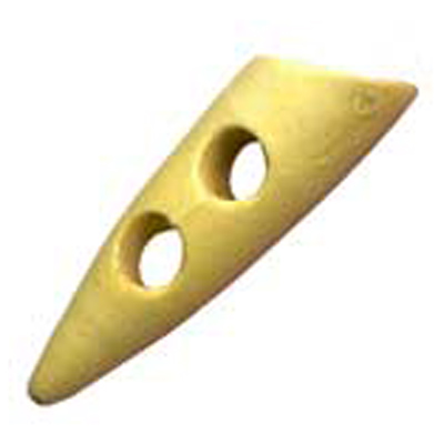 20675 Sullivans 30mm Wooden Toogle Button With Two Holes With Point - Light Wood - 20 In A Tube