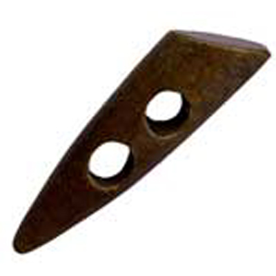 20702 Sullivans 30mm Wooden Toogle Button With Two Holes With Point - Dark Wood - 20 In A Tube